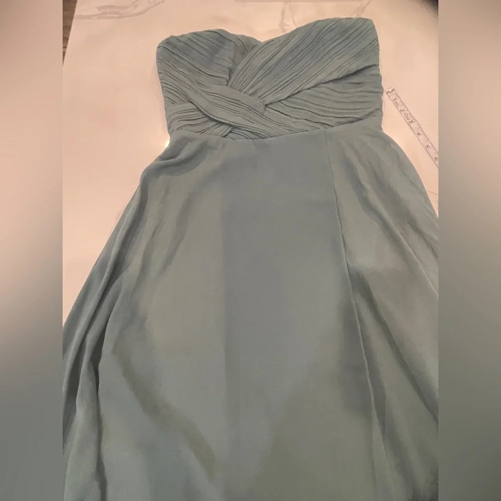 Lulu's Romantic Presence Sage Green Pleated Strapless Maxi Dress M - Picture 10 of 12
